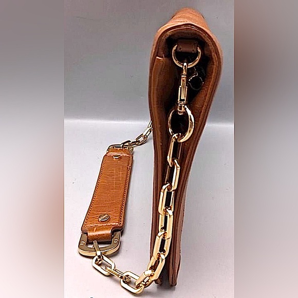 Tory Burch Suki Reva Clutch in Toffee Brown Leather, Excellent, Almost New! - Picture 4 of 11